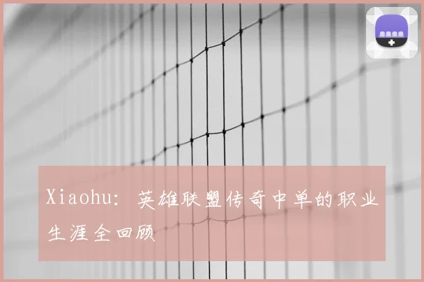 Xiaohu:英雄联盟传奇中单的职业生涯全回顾